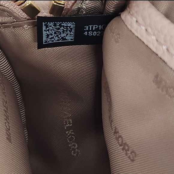 Michael Kors Pebbled Leather Canteen Crossbody Purse Blush Light Pink Gold Round - Picture 12 of 12